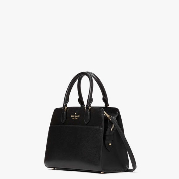 KATE SPADE Madison Saffiano Leather Small Satchel BLACK COLOR - Picture 2 of 14